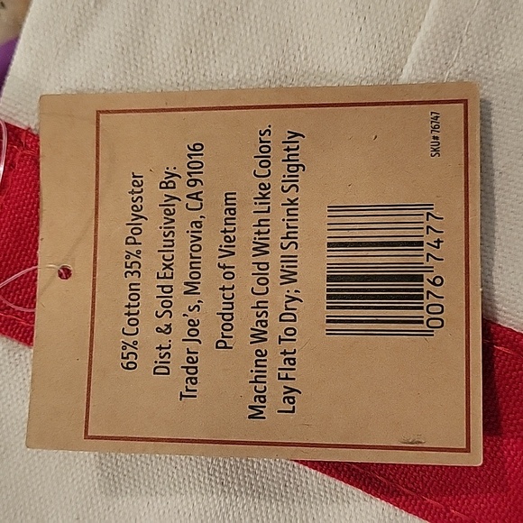 Trader Joe's Mini Canvas Tote Bag - Picture 3 of 3